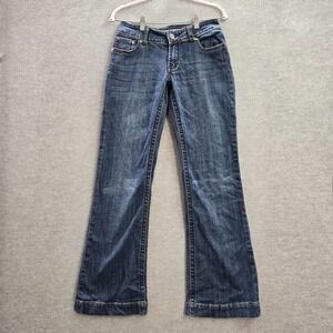 Stetson Women Jeans 2 Blue Bootcut City Trouser 214 Embroidered Dark Wash